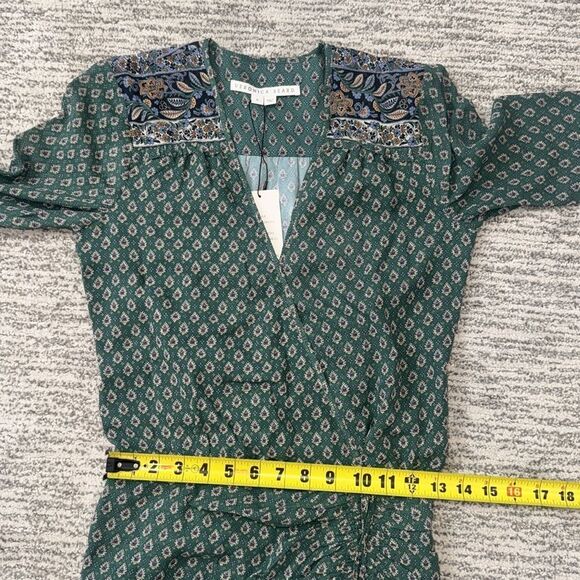 NWT Veronica Beard Mariposa Midi Dress Patterned Sea Glass Green Multi Size 0 - Picture 11 of 16